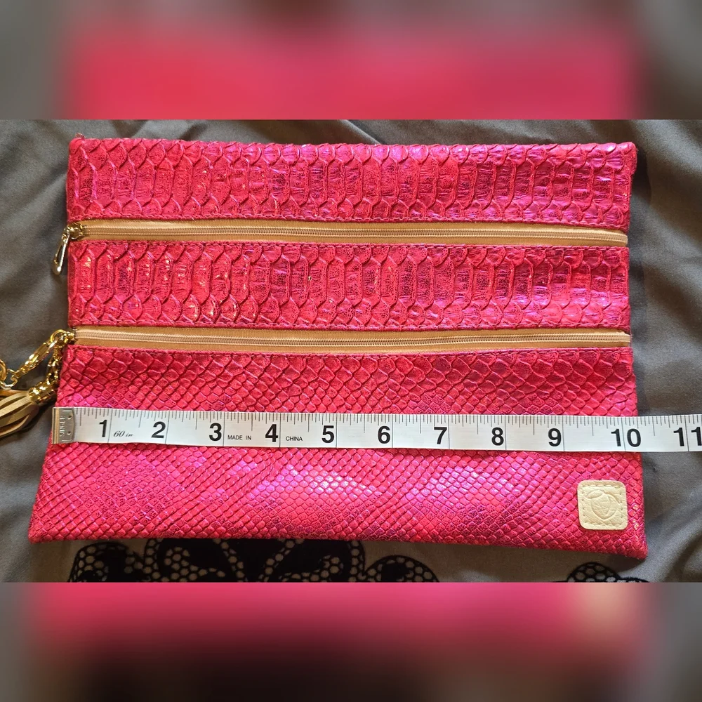 Pink Snake Print Makeup Bag